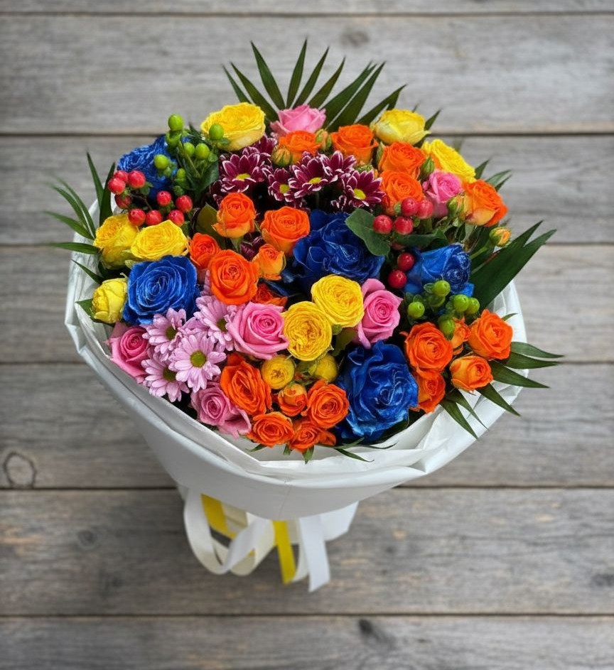 Букет цветов из: Розы и Хризантемы в Чурапче