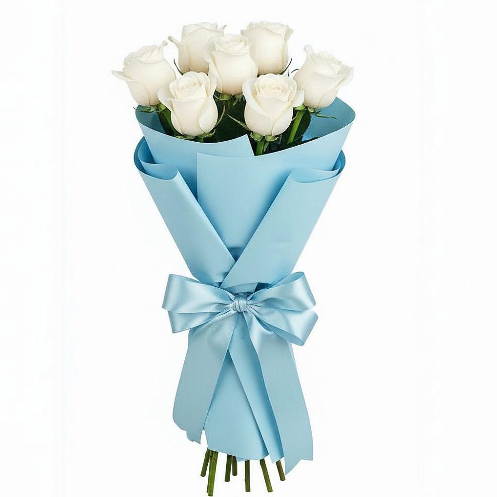 Букет 7 белых роз Проуд в Чурапче