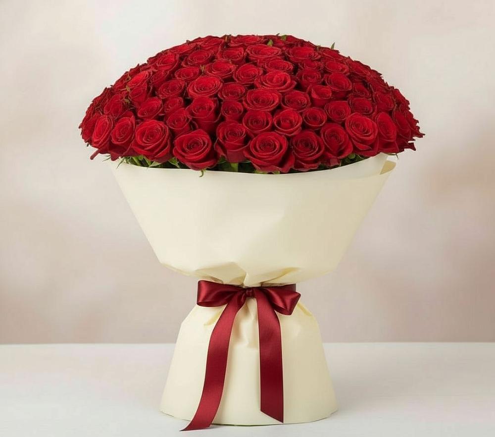 Букет 101 Красная роза Милано в Чурапче