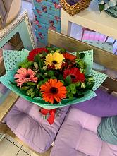 Букет цветов из:  Герберы, Хризантемы и Альстромерии #REPLACE_PRED# Чурапче