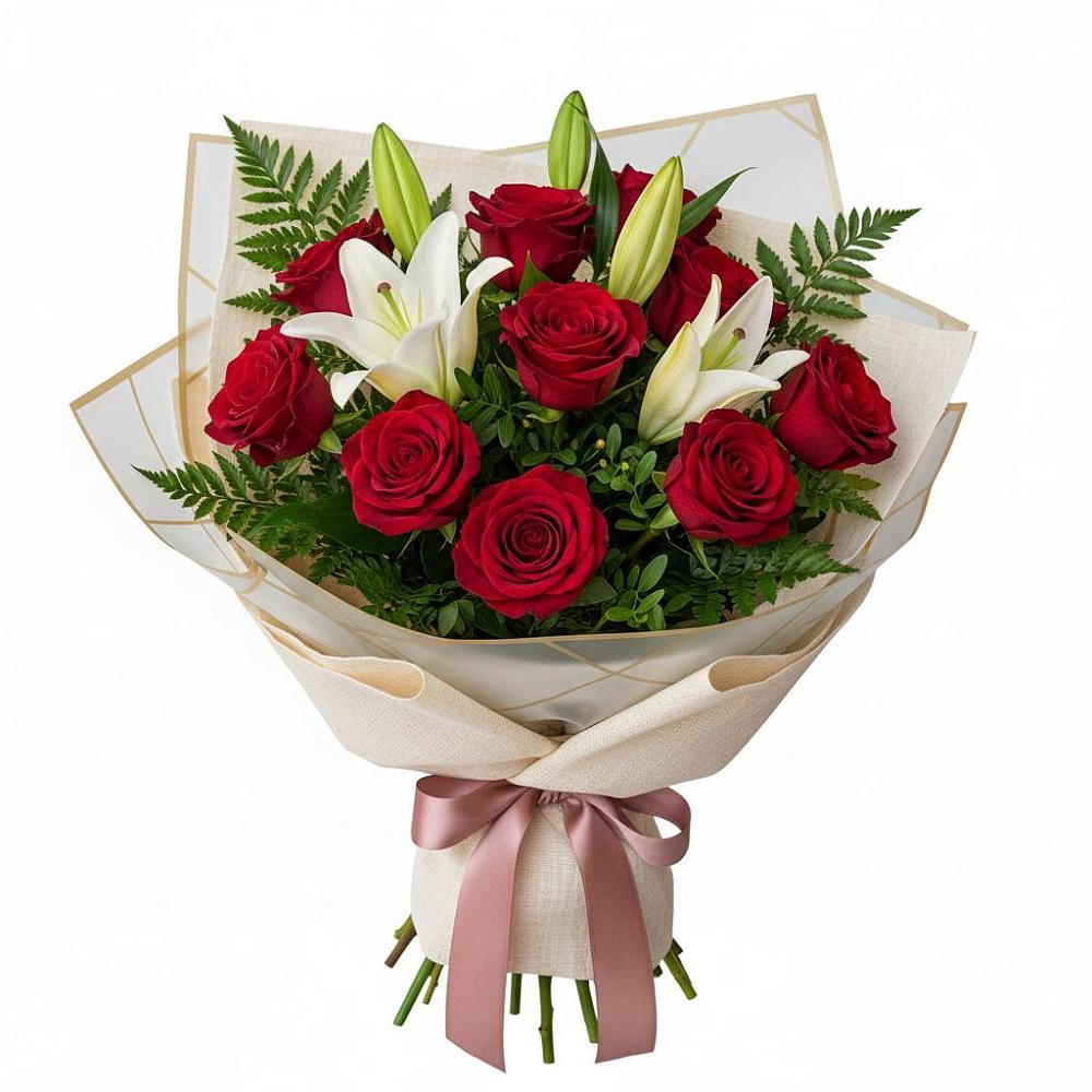 Букет цветов из: Лилии и Розы в Чурапче