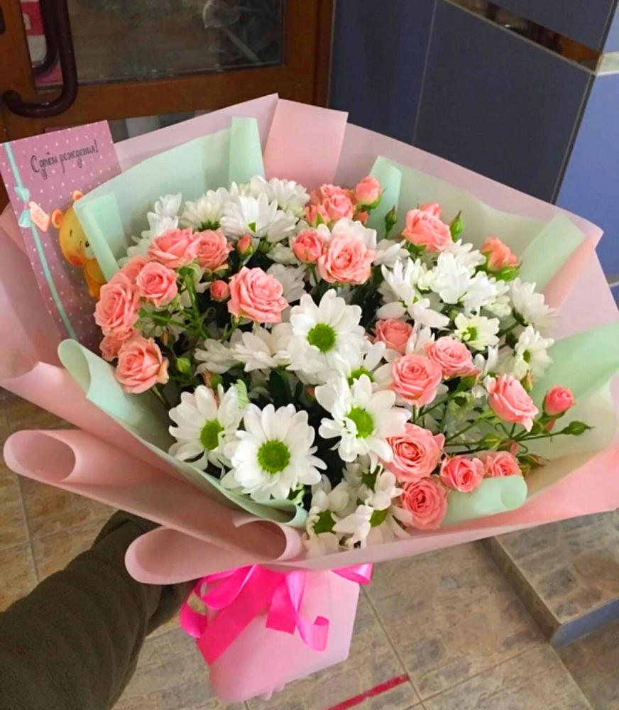 Букет цветов из: Розы и Хризантемы в Чурапче