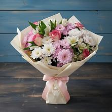 Букет цветов из:  Хризантемы, Альстромерии и Розы в Чурапче