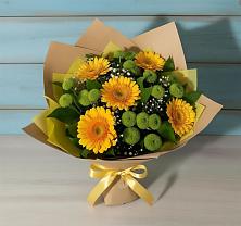 Букет цветов из:  Герберы и Хризантемы #REPLACE_PRED# Чурапче