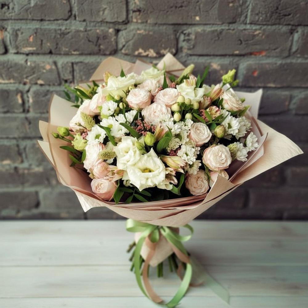 Букет цветов из: Альстромерии, Розы и Хризантемы в Чурапче