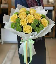 Букет цветов из:  Хризантемы и Розы в Чурапче