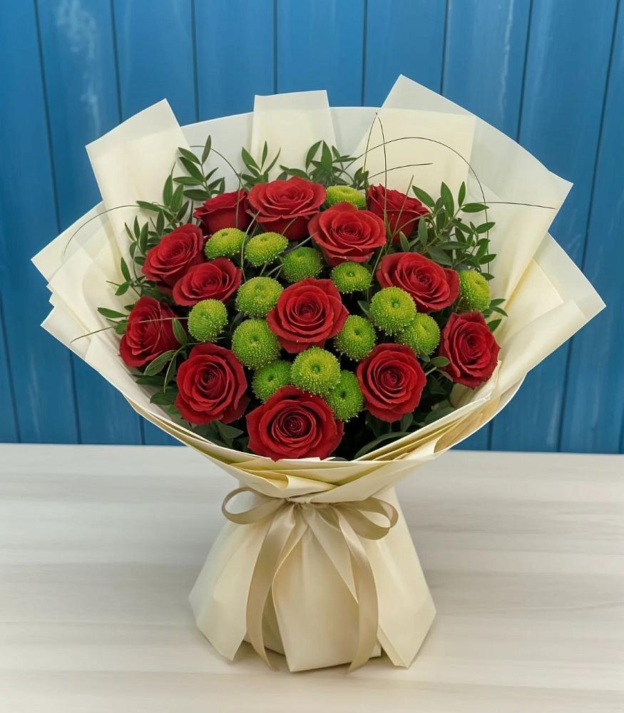 Букет цветов из: Розы и Хризантемы в Чурапче